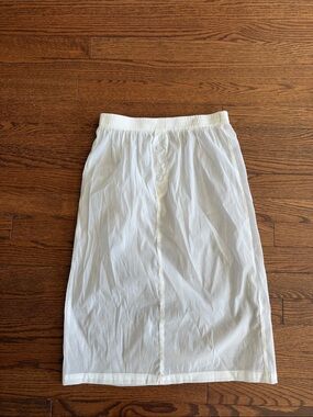 Sheer White Button-Front Half Slip Skirt